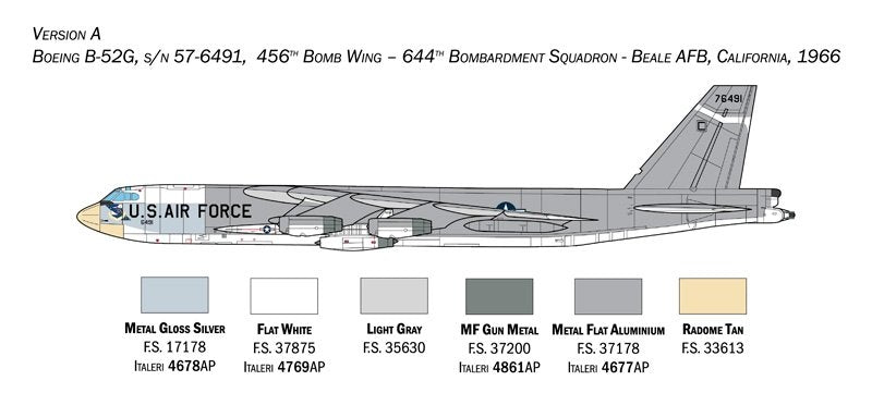 Italeri 1451 B-52G Stratofortress Early version with Hound Dog Missiles 1/72 – zdjęcie 4