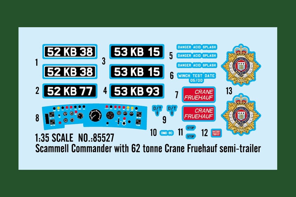 Hobby Boss 85527 Scammell Commander with 62 tonne Crane Fruehauf semi-trailer 1/35 – Bild 3