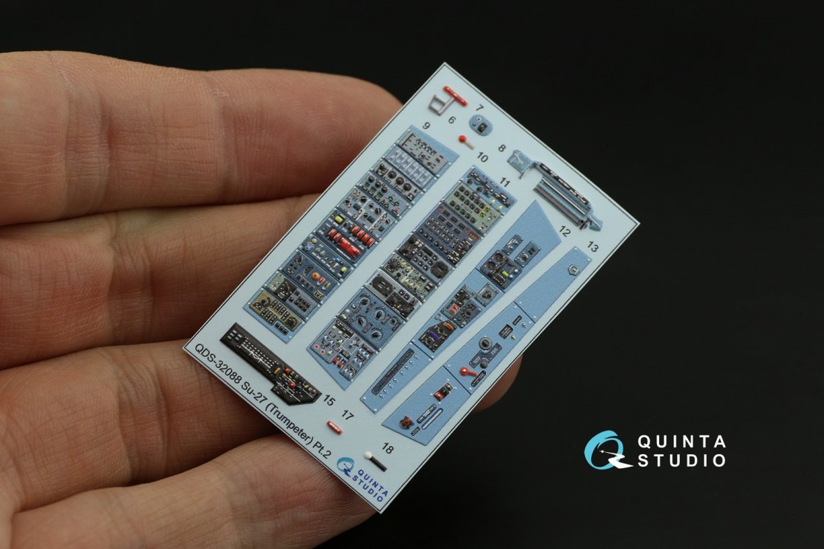 Intérieur imprimé en 3D et coloré sur papier décalcomanie Quinta Studio QDS-32088 Su-27 (Trumpeter) (petite version) 1/32 – image 4