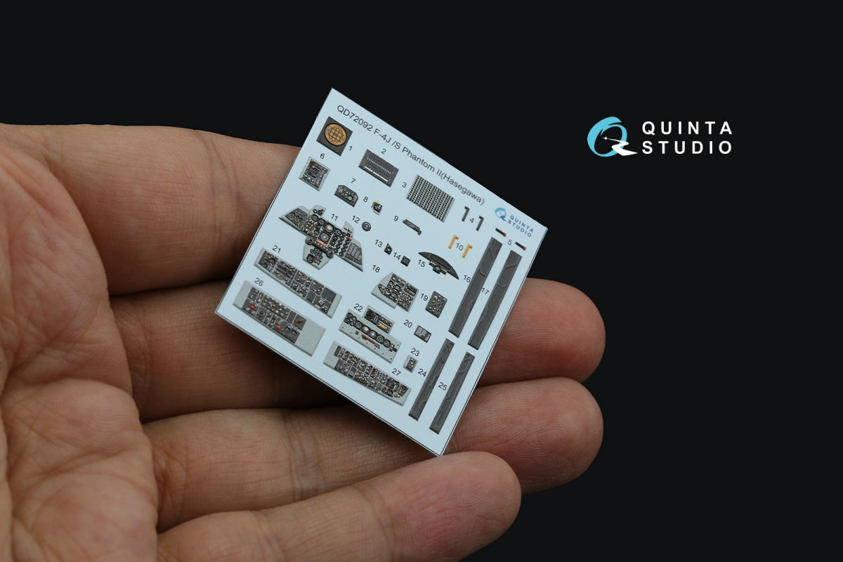 Quinta Studio QD72092 F-4J/S 3D-Printed &amp;amp; coloured Interior on decal paper (Hasegawa) 1/72 – zdjęcie 5