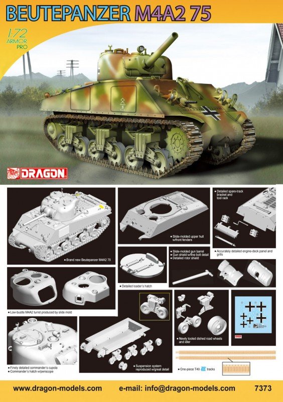 Dragon 7373 Beutepanzer M4A2 75 1/72 – zdjęcie 2