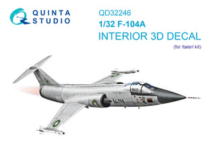 Quinta Studio QD32246 F-104A 3D-Printed &amp;amp; coloured Interior on decal paper (Italeri) 1/32