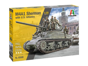 Italeri 6568 M4A1 SHERMAN with US infantry 1/35