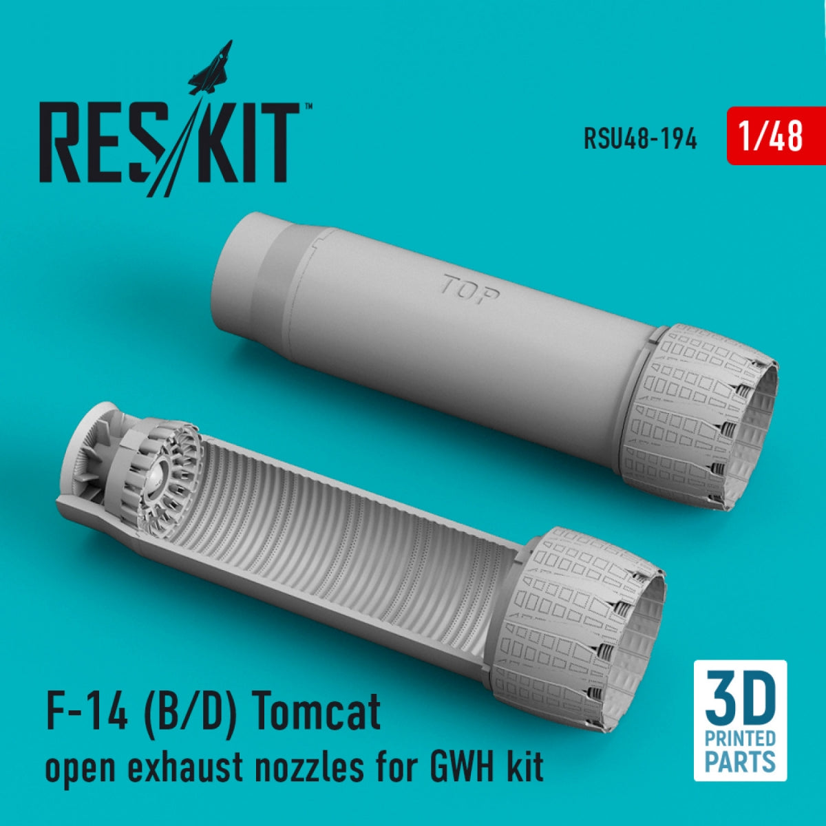 RESKIT RSU48-0194 F-14 (B,D) &amp;quot;TOMCAT&amp;quot; OPEN EXHAUST NOZZLES FOR GWH KIT (3D PRINTED) 1/48 – image 2