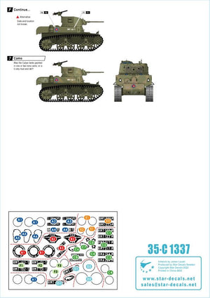 Star Decals 35-C1337 Tanks &amp;amp; AFVs in Cuba # 1. M4A3E8 Sherman, A34 Comet, Staghound, Greyhound, M3A1 Scout Car, M3A1 Stuart.1/35 – zdjęcie 3