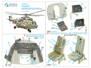 Quinta Studio QD35110 Mi-17 3D-Printed coloured Interior on decal paper (Trumpeter) 1/35 – zdjęcie 2
