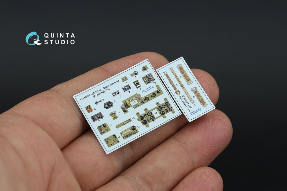 Quinta Studio QD48468 A6M2 Zero (Mitsubishi Prod.) 3D-Printed coloured Interior on decal paper (Academy) 1/48 – zdjęcie 4