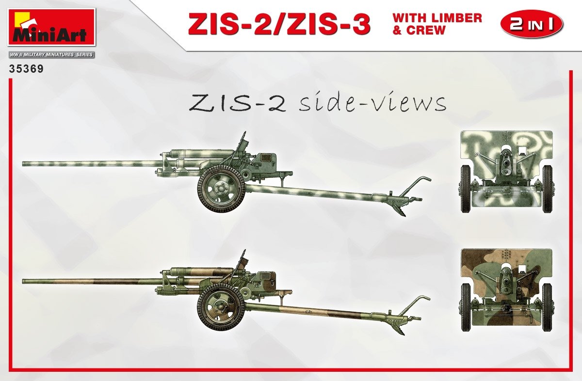 MiniArt 35369 ZiS-2/ZiS-3 with Limber &amp;amp; Crew 1/35 – zdjęcie 2