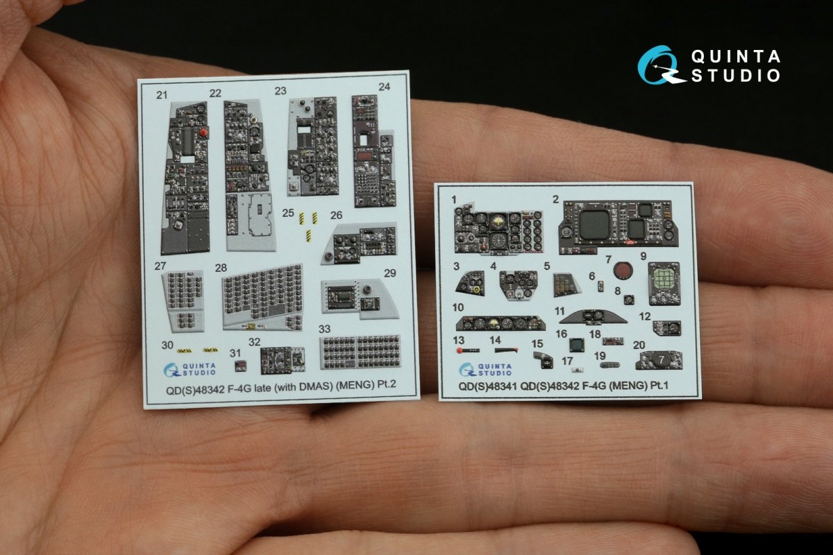 Quinta Studio QDS-48342 F-4G late 3D-Printed &amp;amp; coloured Interior on decal paper (Meng) (Small version) 1/48 – zdjęcie 4