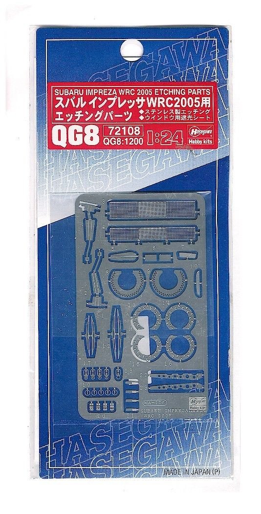 Hasegawa QG8 (72108) Subaru Impreza WRC 2005 Etching Parts 1/24