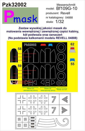 P-Mask PZK32002 MESSERSCHMITT BF109G-10 (REVELL 04888) 1/32