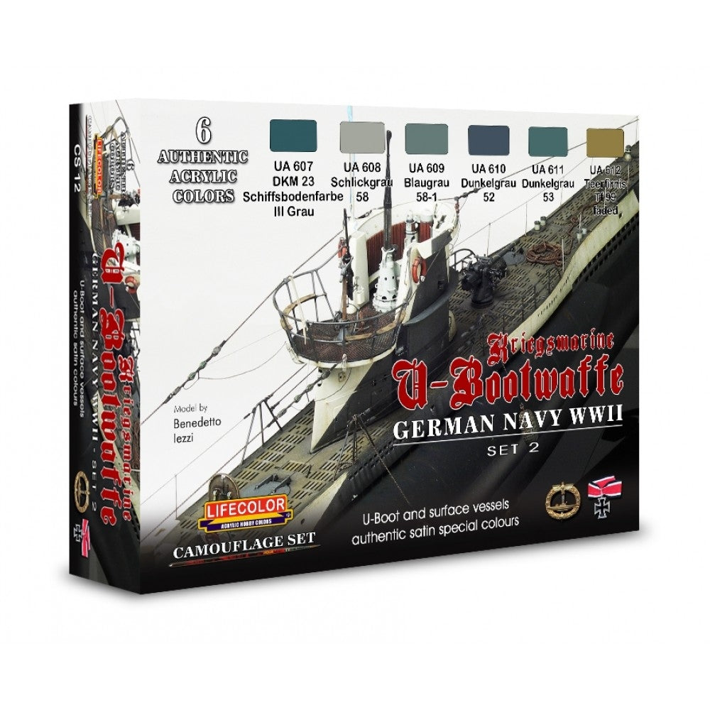 Lifecolor CS12 Acrylic paint set German Navy Set 2 6x22ml