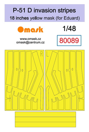 Omask 80089 P-51 D invasion stripes 18 inches - yellow mask (for Eduard) 1/48