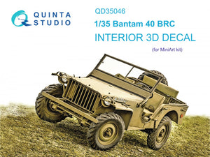 Quinta Studio QD35046 Bantam 40 BRC 3D-Printed &amp;amp; coloured Interior on decal paper ( Mini Art ) 1/35
