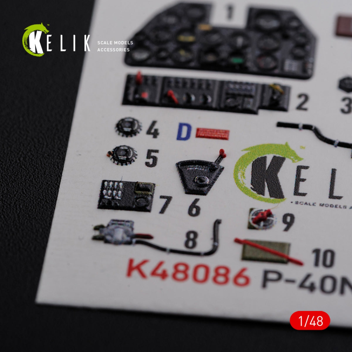 KELIK K48086 P-40N interior 3D decals for Academy kit 1/48 – zdjęcie 4