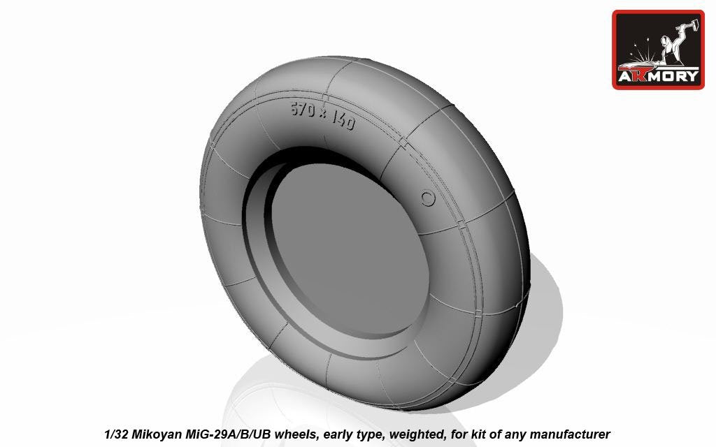 Armory Models AW32006 Mikoyan MiG-29A/B/UB Fulcrum wheels, early, weighted 1/32 – Bild 4