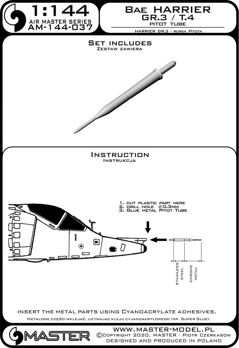Master AM-144-037 Harrier GR.3 / T.4 - Pitot Tube 1/144 – image 2