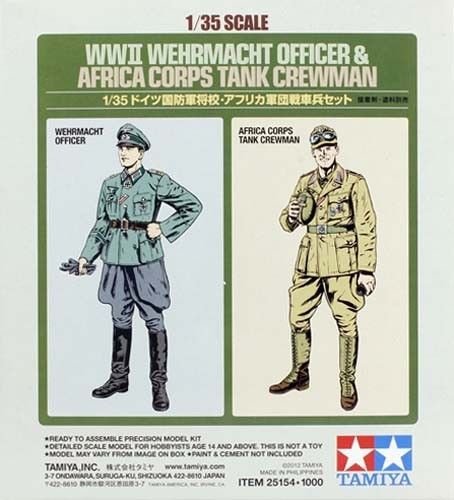 Tamiya 25154 Wehrmacht Officer & Africa Corps Tank Crewman 1/35
