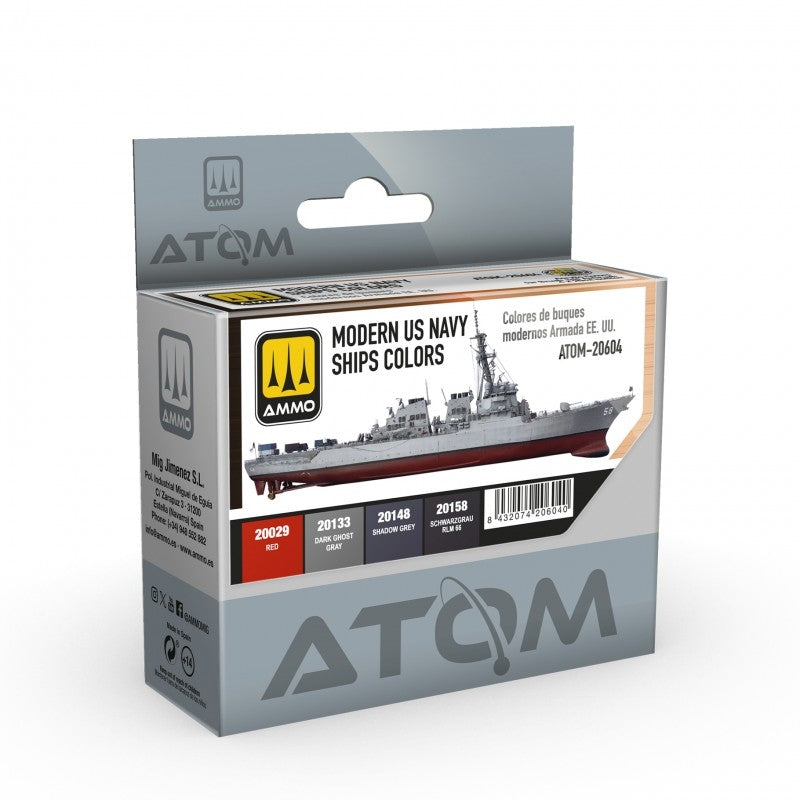 AMMO by Mig Jimenez 20604 ATOM Modern US Navy Ships colors Set 4x20ml