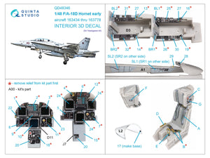Quinta Studio QD48346 FA-18D early 3D-Printed &amp;amp; colored Interior on decal paper (Hasegawa) 1/48 – image 2