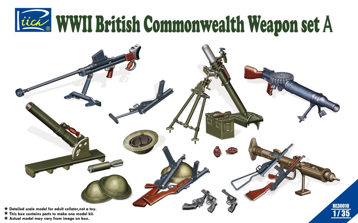Riich Models RE30010 British Commonwealth Weapon Set A (1939-1945) 1/35