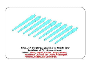 Aber 350L-19 Set of 9 pcs 203 mm barrels for New Orleans type 1/350 – zdjęcie 4