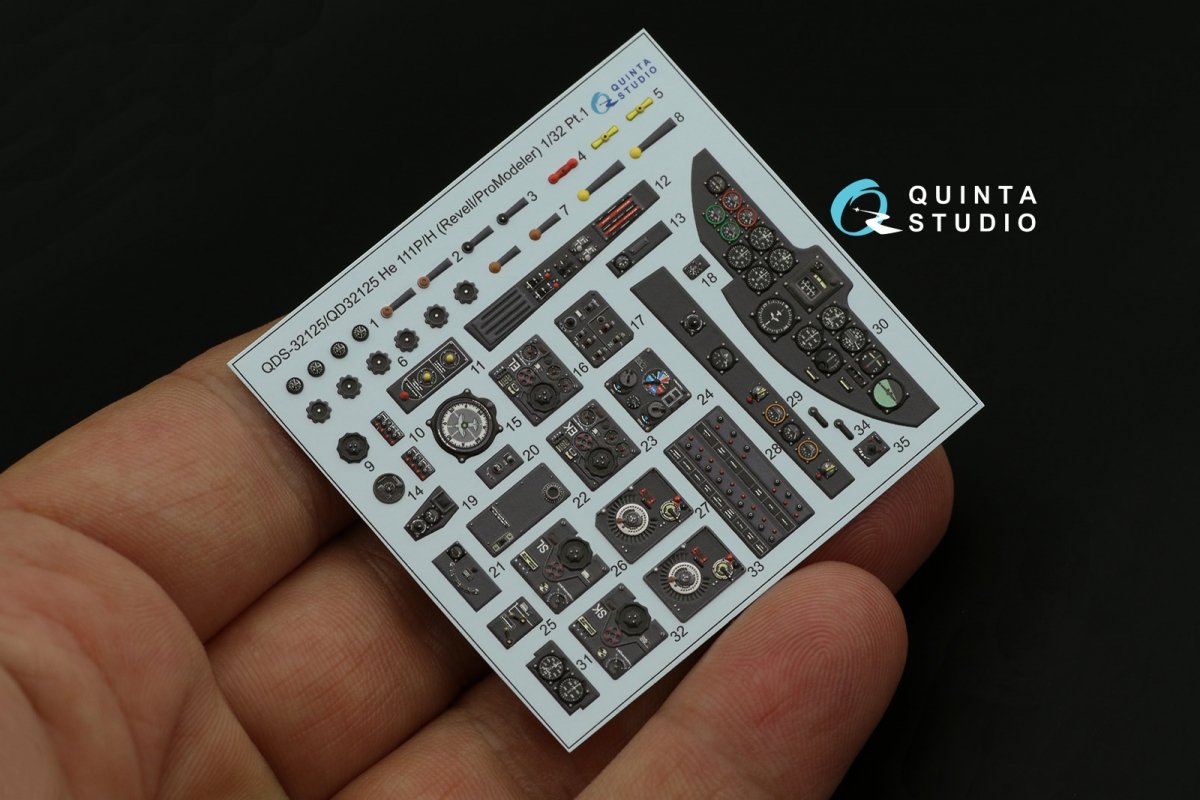 Quinta Studio QD32125 He 111 P/H 3D-Printed &amp;amp; coloured Interior on decal paper (Revell/ProModeler) 1/32 – zdjęcie 11