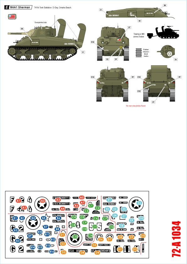 Star Decals 72-A1034 US M4A1 Sherman. 1/72 – zdjęcie 2