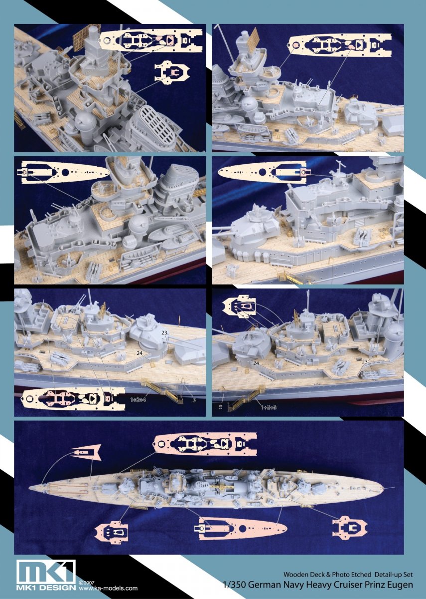 MK1 Design MD-35009 Prinz Eugen Wooden Deck TRU 1/350 – zdjęcie 4