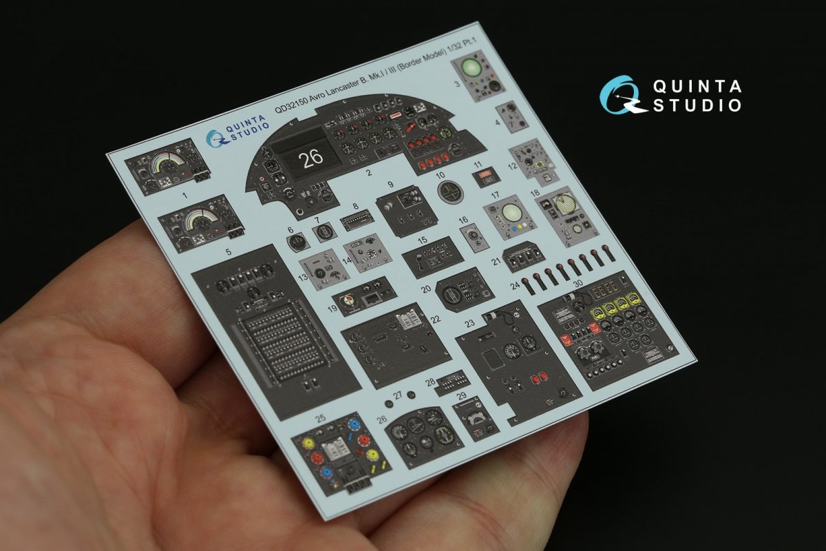 Quinta Studio QD32150 Avro Lancaster B. Mk.I/III 3D-Printed &amp;amp; coloured Interior on decal paper (Border Model) 1/32 – zdjęcie 6