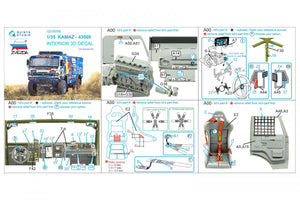 Quinta Studio QD35068 KAMAZ-43509 3D-Printed &amp;amp; coloured Interior on decal paper (Zvezda) 1/35 – zdjęcie 9
