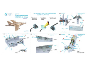 Quinta Studio QD72173 Blackburn Buccanneer S.2B Late 3D-Printed &amp;amp; coloured Interior on decal paper (Airfix) 1/72 – Bild 3