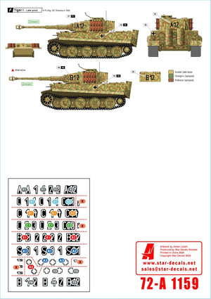 Star Decals 72-A1159 Grossdeutschland Tigers. 1943-44. Tiger I Early, Mid and Late production 1/72 – Bild 2