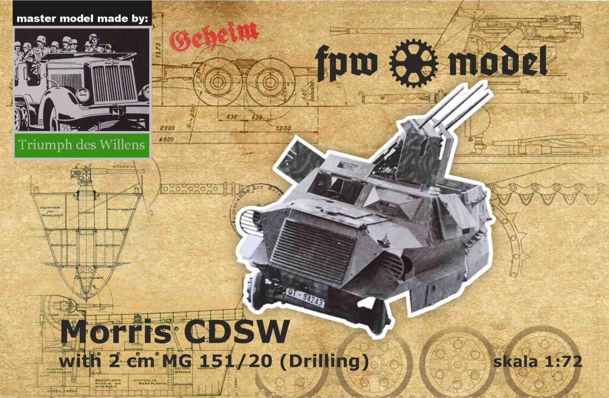 Maquette FPW TDW010 Triumph des Willens - Morris CDSW avec forage MG151/20 1/72