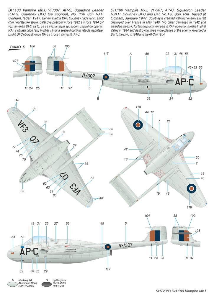 Special Hobby 72383 DH.100 Vampire Mk. I &amp;#39;RAF, RAAF and Armée de l&amp;#39;Air&amp;#39; 1/72 – zdjęcie 7