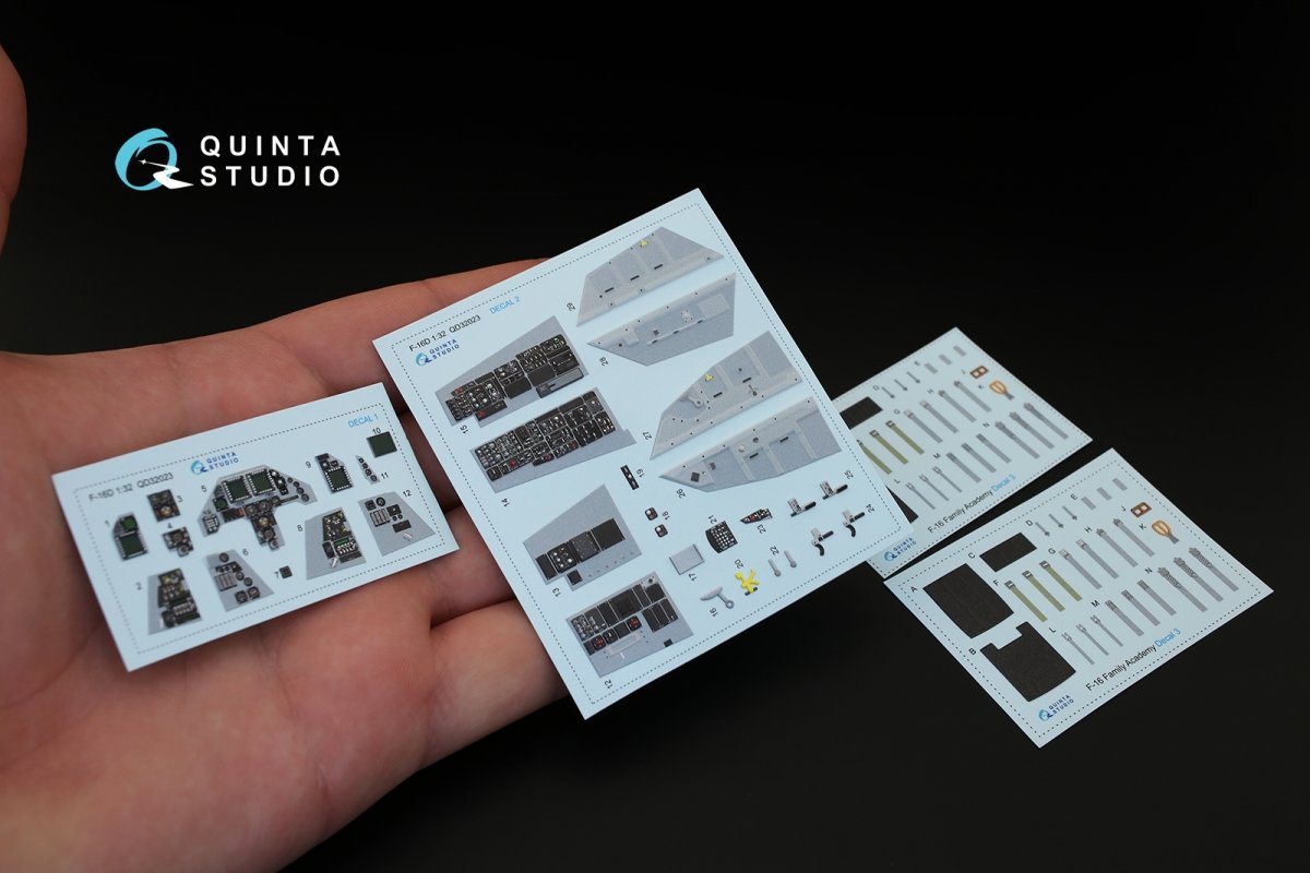 Quinta Studio QD32023 F-16D 3D-Printed &amp;amp; coloured Interior on decal paper (for Academy kit) 1/32 – zdjęcie 3
