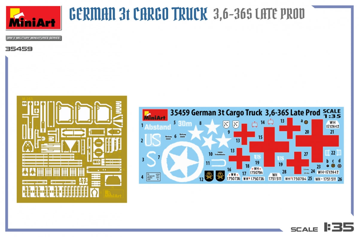 MiniArt 35459 German 3t Cargo Truck 3.5-36s Late Production 1/35 – zdjęcie 3