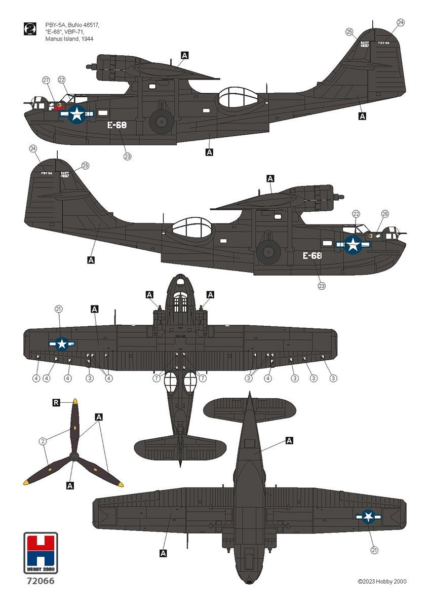 Hobby 2000 72066 Consolidated PBY-5A Catalina PTO ( Academy + CARTOGRAF + MASKI) 1/72 – Bild 5
