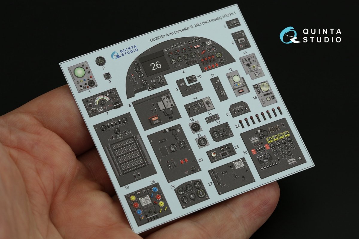 Quinta Studio QD32151 Avro Lancaster B. Mk.I 3D-Printed &amp;amp; coloured Interior on decal paper (HK Model) 1/32 – zdjęcie 3