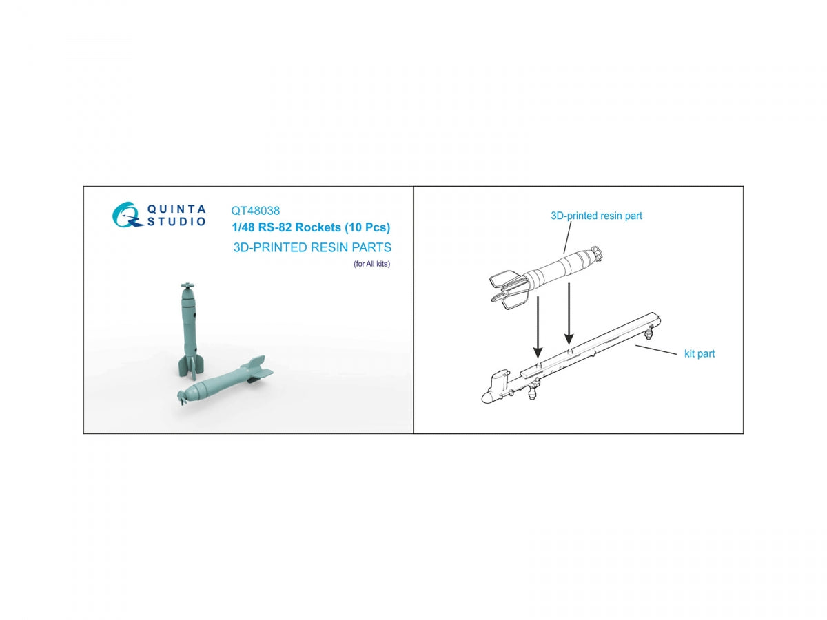 Quinta Studio QT48038 RS-82 Rockets (10 Pcs) (all kits) 1/48 – zdjęcie 3