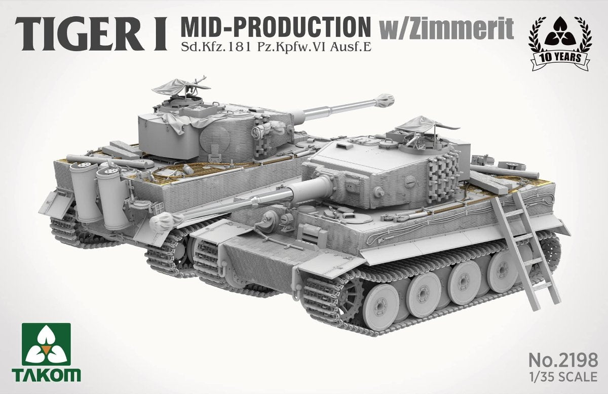 Takom 2198 Tiger I Mid-Production w/Zimmerit Sd.Kfz. 181 Pz.Kpfw. VI Ausf. E 1/35 – image 2