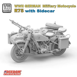 Freedom 16005SP R75 with Sidecar WWII German Motorcycle + Rider Figure 1/16 – zdjęcie 3