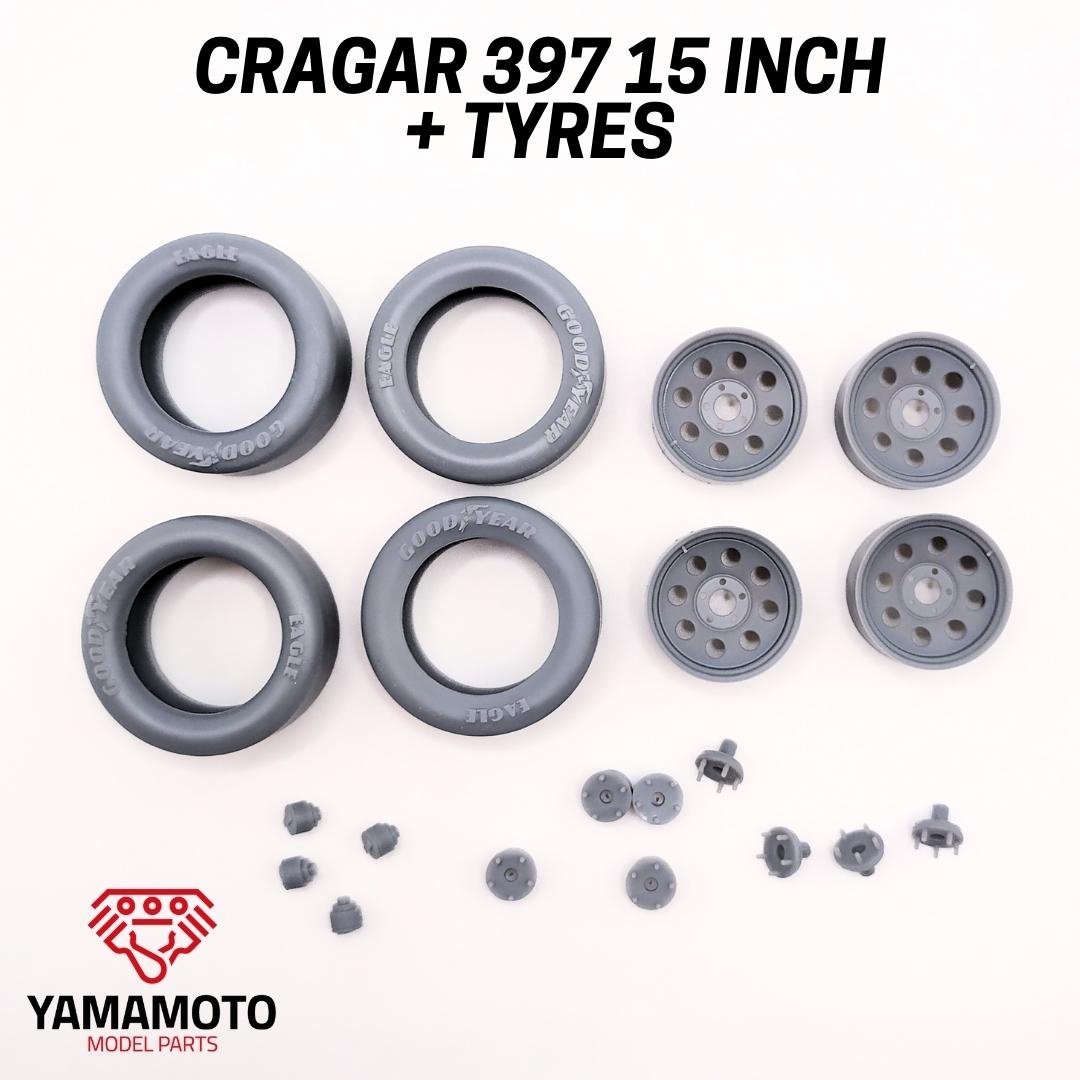 Yamamoto YMPRIM15 Cragar 397 15&amp;quot; + Tyres Prokit! 1/24 – zdjęcie 2