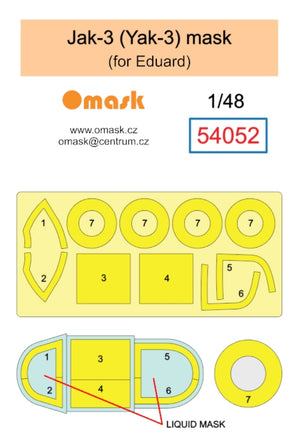 Omask 54052 Jak-3 (Yak-3) mask (for Eduard) 1/48 – zdjęcie 2