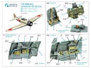 Quinta Studio QD48493 A6M2 Zero Nakajima Production 3D-Printed coloured Interior on decal paper (Eduard) 1/48 – zdjęcie 2
