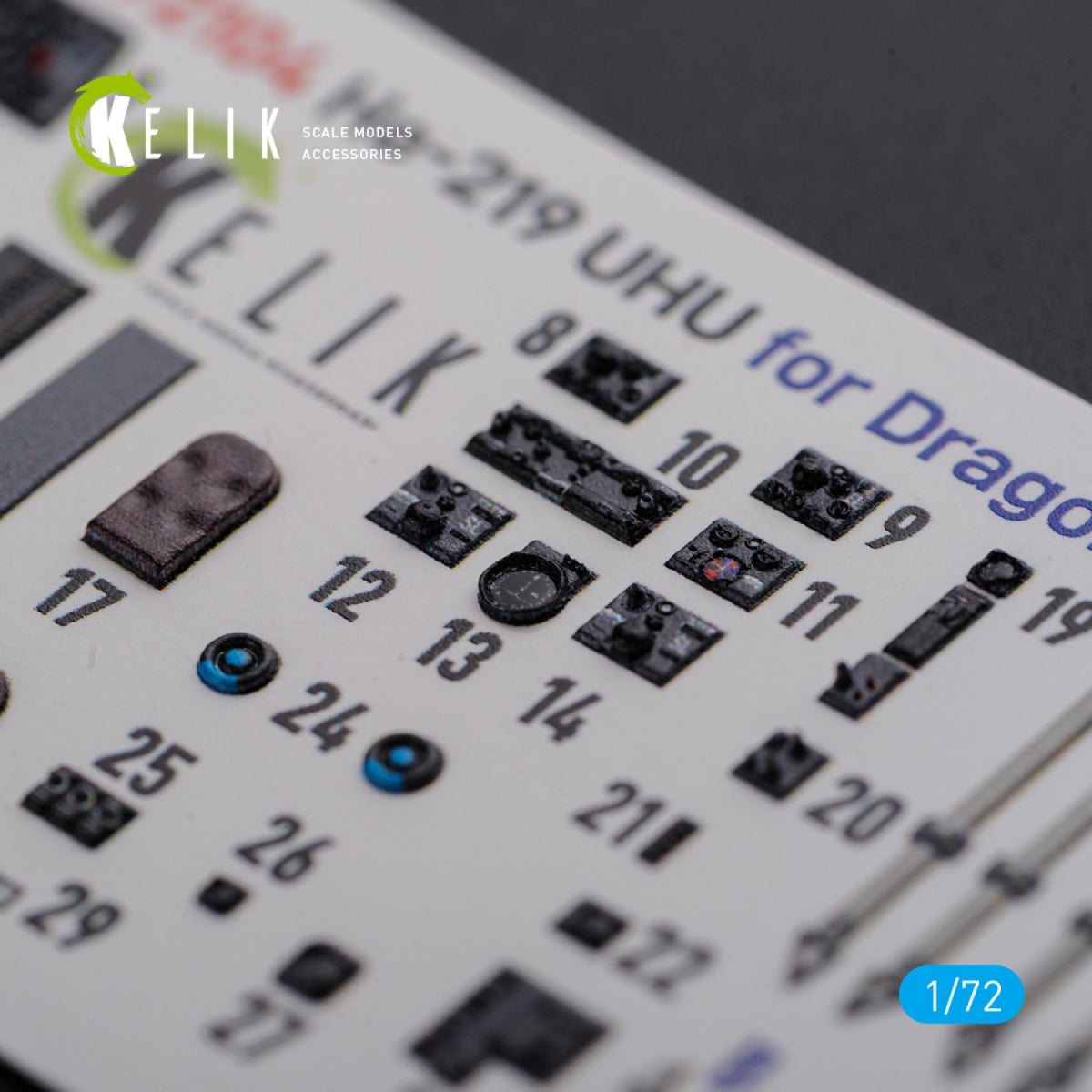 KELIK K72104 HE-219 UHU interior 3D decals for Dragon kit 1/72 – zdjęcie 4