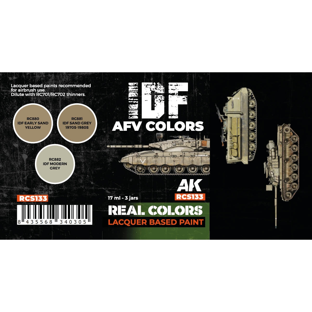 AK Interactive RCS133 IDF AFV Colors 3x17ml – image 2