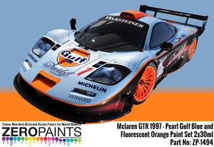 Zero Paints ZP-1494 Mclaren F1 GTR 1997 - Pearl Gulf Blue and Fluorescent Orange Paint Set 2x30ml – image 2