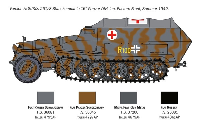 Italeri 7077 Sd.Kfz. 251/8 AMBULANCE 1/72 – immagine 3