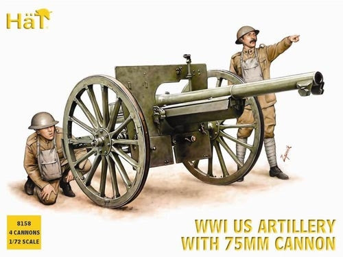 Hat 8158 WWI US 75mm Gun with Crew 1/72